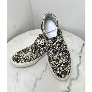 RARE UNISEX PIERRE HARDY BLK/WHITE HI-TOP SLIP-ON LEATHER SNEAKERS – EUR/FR 40